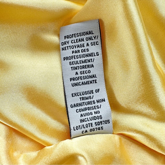 Monique Lhuillier 100% Silk Bright Yellow Beaded Strapless Mini Dress Size 8 - Picture 11 of 11